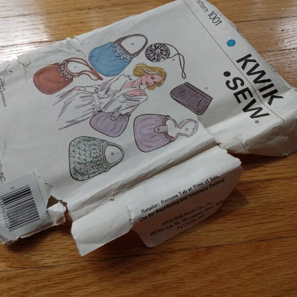 Vintage 70s Purse Sewing Pattern UNCUT Kwik Sew 1001 Shoulder Bags - Picture 4 of 9